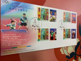 Hong Kong Stamp FDC Table Tennis  Different Chops - Lettres & Documents