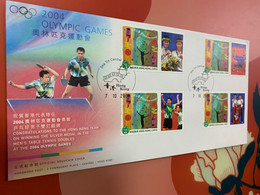 Hong Kong Stamp FDC Table Tennis  Different Chops - Briefe U. Dokumente