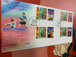 Hong Kong Stamp FDC Table Tennis  Different Chops - Covers & Documents