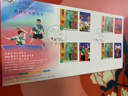 Hong Kong Stamp FDC Table Tennis  Different Chops - Covers & Documents