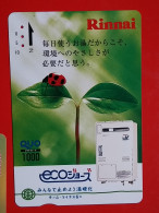 T-203 - JAPAN -JAPON, NIPON, Carte Prepayee  ANIMAL, LADYBUG, BUBAMARA, LADYBIRD, COCCINELLE, - Coccinelles