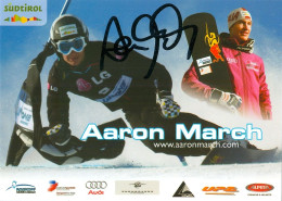 Autogramm AK Snowboarder Aaron March Brixen Bressanone Südtirol Italia Olympia Olympionike FIS FISI Funes-Villnoess FIS - Autógrafos