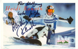 2) Autogramm AK Snowboarderin Heidi Renoth Berchtesgaden Rosenheim Bayern Olympia Silber 1998 DSV FIS Weltmeisterin - Authographs