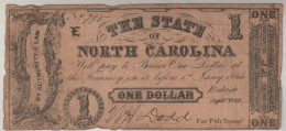 USA   $ 1  "The State Of North Carolina "  Dated 1st Sept. 1862   ( Issued-genuine ! ) - Confederate (1861-1864)