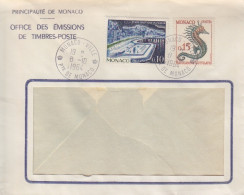 2 Lettres Obl. Sécap Monaco-Ville Et Monte Carlo Les 8/10/64 Et 10/11/65 Sur N° 539A, 540 Et 664, 668 - Briefe U. Dokumente