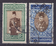 Egypt Egypte 1939 Mi. 258-59, 50 P & 1 £ King König Faruk Top Values - Usati