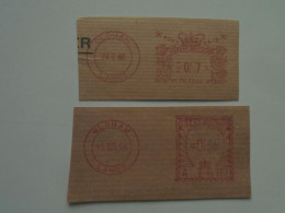 D200501 Red  Meter Stamp  Cut -EMA - Freistempel- UK - OLDHAM 1966 And 1968   Lot Of 2 Pcs - Machines à Affranchir (EMA)