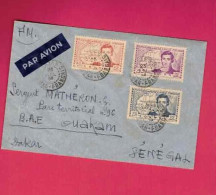 Lettre Par Avion En Franchise Militaire De 1943 Pour Le Sénégal - YT N° 100 à 102 - René Caillié - Briefe U. Dokumente