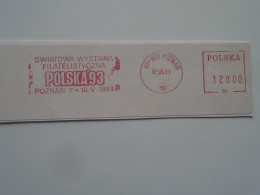 D200519  Red  Meter Stamp  Cut -EMA - Freistempel-  Polska Poland -  Polska'93  Poznan - 1992 - Franking Machines (EMA)