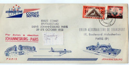TB 4536 - 1953 - LSC - Aviation - 1er Vol Par Avion à Réaction JOHANNESBURG - PARIS - 1927-1959 Briefe & Dokumente
