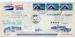 TB 4537 - 1953 - LSC - Aviation - 1er Vol Par Avion à Réaction JOHANNESBURG - PARIS Via KANO ( Nigéria ) - 1927-1959 Lettres & Documents
