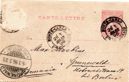 MONACO -- MONTE CARLO -- Entier Postal -- Carte Lettre -- Prince Albert 1er -- 10 C. Carmin Sur Gris (1891) - Entiers Postaux