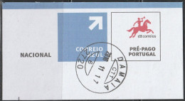 Fragment - Postmark DAMAIA -|- Correio Azul. Pré-Pago / Prepaid Blue Mail - Usati