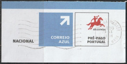 Fragment - Postmark COVA DA PIEDADE . ALMADA -|- Correio Azul. Pré-Pago / Prepaid Blue Mail - Usati
