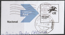 Fragment - Postmark CPL NORTE . ARCA DE ALVA (PORTO) -|- Correio Azul. Pré-Pago / Prepaid Blue Mail - Usati