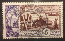 Afrique Equatoriale Française 1954, 15 Fr, 10e Anniversaire De La Libération, Oblitéré - Oblitérés
