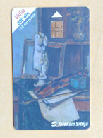 T-243 - SERBIA, TELECARD, PHONECARD, PAINTING  PEINTURE, MILO MILUNOVIC, VIOLIN, VIOLON - Autres - Europe