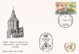 Nations Unies Vienne. Carte Postale 1994 YT 195 Oblitéré 1er Jour - Maximum Cards