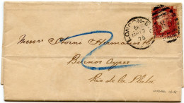 GRANDE BRETAGNE - 1 P PL. 182 SUR IMPRIME DELONDRES POUR BUENOS AYRES, 1876 - Cartas