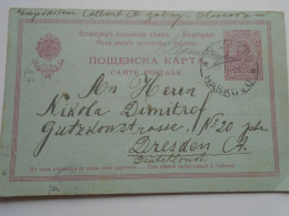 D200556 BULGARIA  Postal Stationery Entier Ganzsache - 1913 HASKOVO - Albert Gobay -sent To  Nikola Dimitrof  Dresden - Andere & Zonder Classificatie