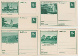 BILDPOSTKARTE EBERT - 5 CP ENTIERS ILLUSTREES NEUVES ! OSTSEEBAD /DARMSTADT /WISMAR /LUDWIGSBURG /BAD LANDECK SCHLESIEN - Postcards