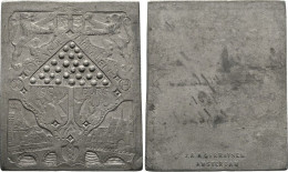 Meckl.-Schwerin Friedrich Franz IV. Seltene 4eckige Plakette A.d.Hochtzeit Von Wilhelmina Der Niederlande - Elongated Coins
