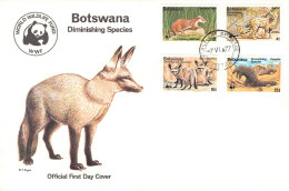 BOTSWANA - FDC WWF 1977 - DIMINISHING SPECIES / 4256 - Botswana (1966-...)