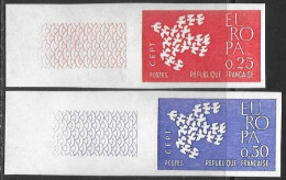 France Frankreich 1961 Europa Cept Yv. 1309-10 Michel 1363-64 MNH Neuf Postfrisch ** Non Dentelé Ungezähnt - 1961-1970