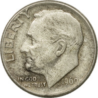 Monnaie, États-Unis, Roosevelt Dime, Dime, 1960, U.S. Mint, Denver, TB+ - 1946-...: Roosevelt