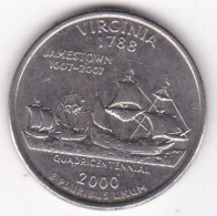 Virginia Quarter Dollar 2000 D, Georges Washington, Cupronickel, KM# 309 - 1999-2009: State Quarters