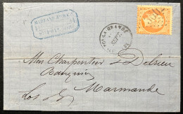 N°23 40c ORANGE SUR LETTRE / SAINTE FOY LA GRANDE POUR MARMANDE / 12 SEPT 1865 / LAC - Covers & Documents