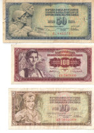 3 Billets  Anciens/YOUGOSLAVIE/10-50 -100 Dinars/Socijalistica Federativna Republika Jugoslavija /1955 Et 1978   BILL277 - Jugoslawien