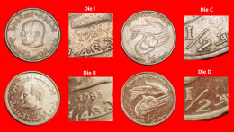 * BOURGUIBA (1903-2000): TUNISIA  1/2 DINAR 1983! BOTH VARIETIES!  · LOW START ·  NO RESERVE! - Errores Y Curiosidades