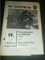 Speedway Güstrow 19.07.1985 , DDR Meisterschaft Finale , Programmheft , Programm , Rennprogramm !!! - Motor Bikes