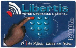 Gabon - Libertis - Votre Opérateur National, Exp.31.03.2003, GSM Refill 2.000FCFA, Used - Gabun
