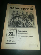 Speedway Güstrow 23.03.1985 , Zlata Prilba Pardubice , Programmheft , Programm , Rennprogramm !!! - Motorräder