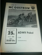 Speedway Güstrow 25.07.1986 , ADMV Pokal , Programmheft , Programm , Rennprogramm !!! - Motor Bikes