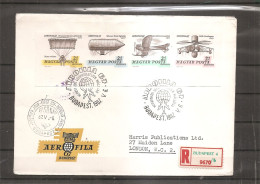 Hongrie - Avions -Hélicoptères ( FDC De 1967 Avec Timbres Non Dentelés Voyagé En Recommandé  Vers Londres à Voir) - FDC