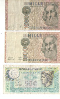 3 Billets  Anciens/ITALIE/500 Et 1000 Lires /Banca D'Italia Et Republica Italiana/Vers 1979 Et 1982   BILL280 - 1000 Liras