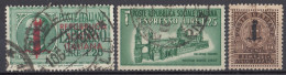 ITALIA, REPUBBLICA SOCIALE - 1944 - Lotto Di 3 Di Francobolli Per Espresso/recapito Autorizzato Usati: Yvert 3, 5 E 6. - Express Mail
