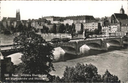 11194063 Basel BS Mittlere Rheinbruecke Martins Kirche Muenster Strassenbahn Kle - Otros & Sin Clasificación