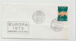 ANDORRE ESPAGNOL N°64A FDC EUROPA DE 1972-TBE - Lettres & Documents