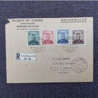 Luxemburg 1946 Satz 413/16 Johan Der Blinde FDC Auf R-Umschlag - Brieven En Documenten