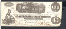 Baisse De Prix USA - Billet  100 Dollar États Confédérés 1862 TTB/VF P.044 - Confederate (1861-1864)