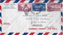 CUBA N° PA5/PA8/PA12 S/L. DE LA HAVANE/1940 POUR LA FRANCE - Brieven En Documenten