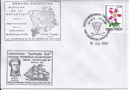 ARGENTINE N° 1476 S/L. DE ANTARTIDA/15.12.86  - Lettres & Documents