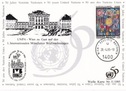 Nations Unies Vienne. Carte Postale 1995 YT 199 Oblitéré 1er Jour (N°1) - Tarjetas – Máxima