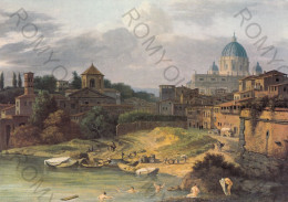 CARTOLINA  ROMA,LAZIO-NEL '600 E '700-ISAAC DE MOUCHERON (1633-1686) :IL TEVERE AL PORTO-COLLEZIONE PRIVATA-NON VIA - Musei