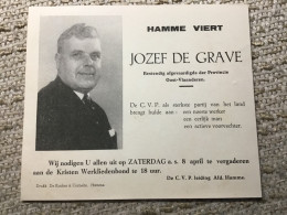 Hamme Viert Jozef De Grave C V P Kristen Werkliedenbond 1969 - Autres & Non Classés