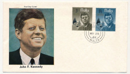 MALTE - FDC 2 Valeurs John F. Kennedy - 28 My 1966 - Kennedy (John F.)